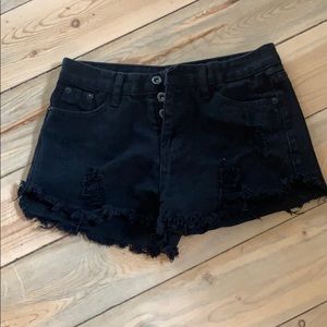High waisted jean shorts